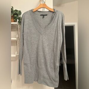 White House Black Market Heather Gray Knit Top